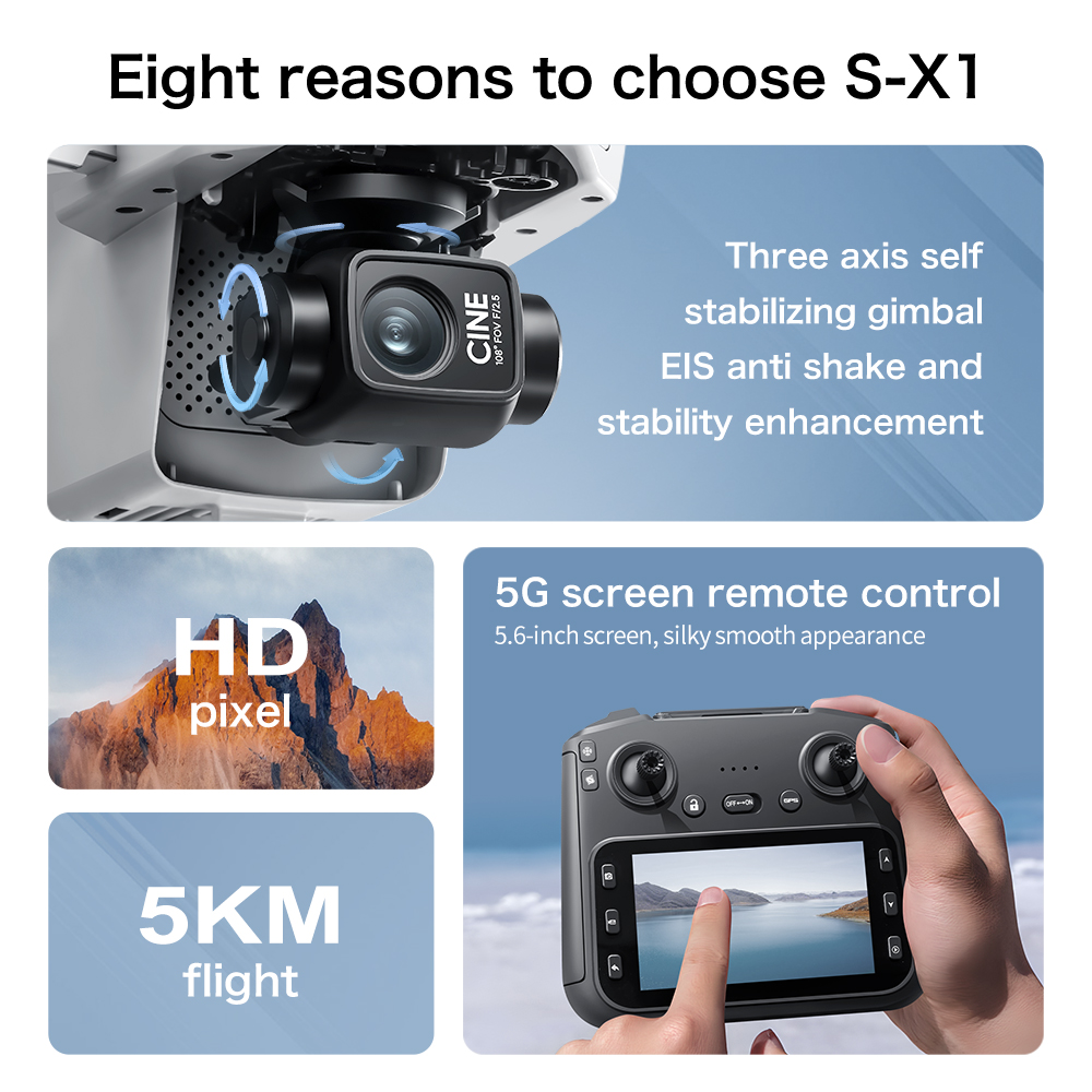 Original S-X1 Drone 8K HD Prof - đánh giá và giá Drone Kit Professional